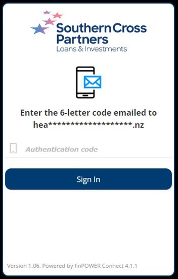 MFA code portal image